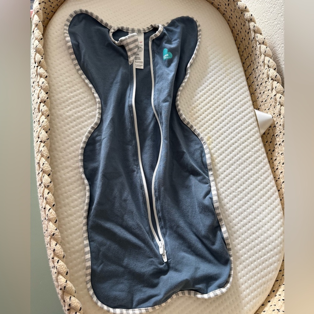 Love to Dream Blue Swaddle with White Accents